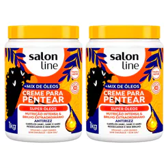 Kit Creme Para Pentear Salon Line Super Óleos 1kg - 2 Unidades