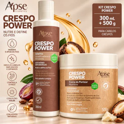KIT Crespo Power Apse Gelatina Para Cabelo Ativadora 300ml e Creme de Pentear 500g Crespo Power Apice Kit Apice