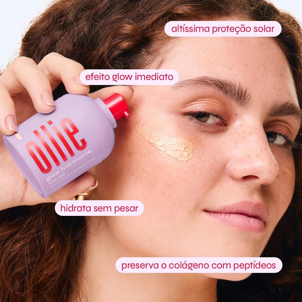 Ollie Glow Hidratante Facial FPS50 - Dourado em Oferta na Shopee