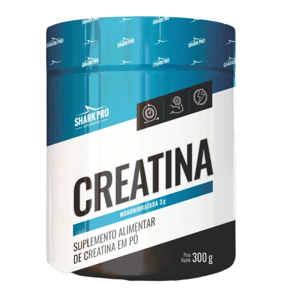 Creatina Monohidratada Pote 300g Shark Pro em Oferta na Shopee