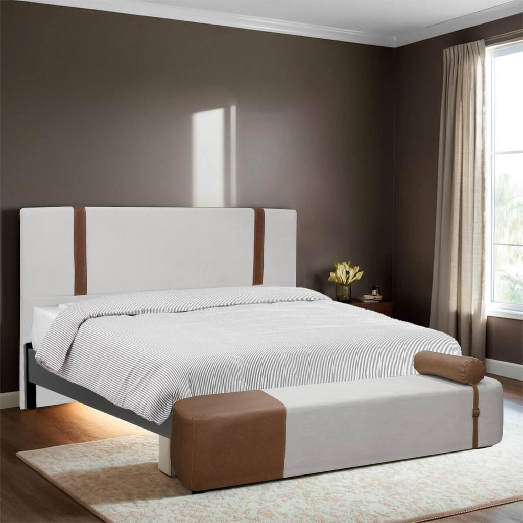 Kit Cabeceira Pietro e Recamier Diamante King Size 195cm Bouclê Facto - SOFA STORE