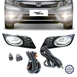 Farol de Milha Honda Civic 2012 a 2014 Shocklight Auxiliar Neblina Botão Original Kit