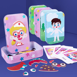Brinquedo de vestir magnético para crianças, meninos e meninas, quebra-cabeça, fácil de transportar. Presente de Natal.