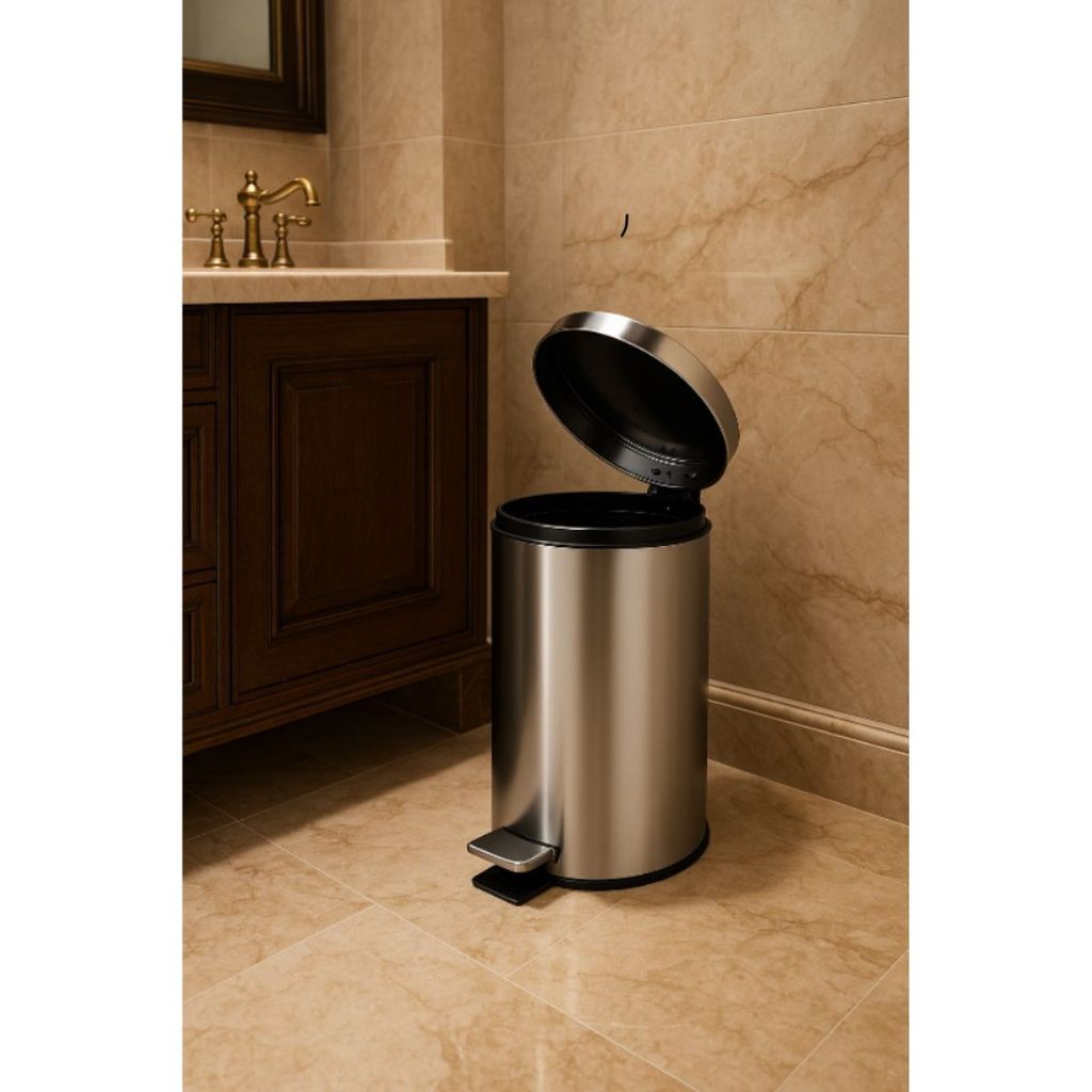 Lixeira Aço Inox 7 Litros Pedal Cesto Lixo Cozinha Banheiro — imagem 2 de 2