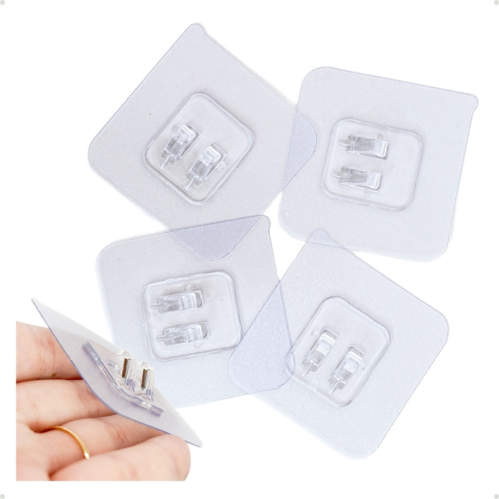 Kit 24 Gancho Adesivo De Parede Prateleira Banheiro Reposição