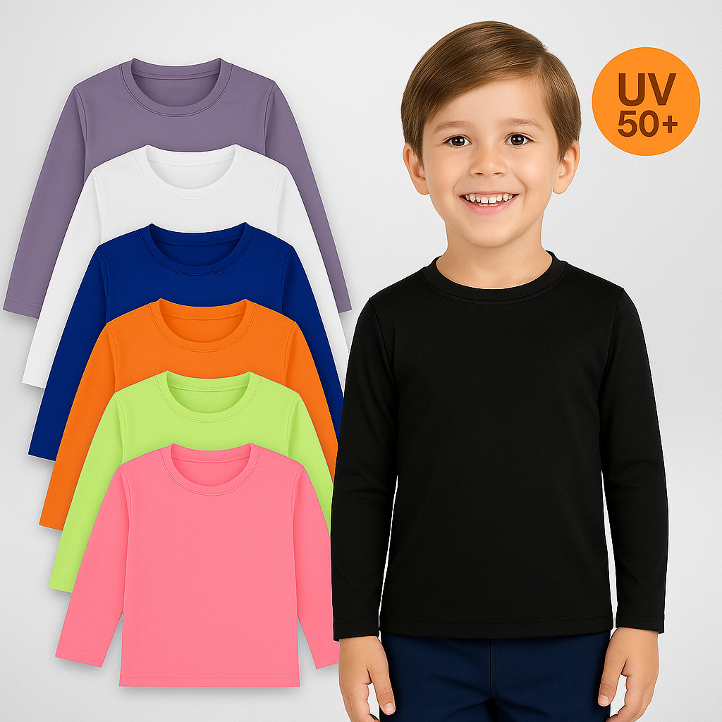 Camisa Térmica UV Proteção Solar Térmica Infantil Juvenil - Menino e Menina