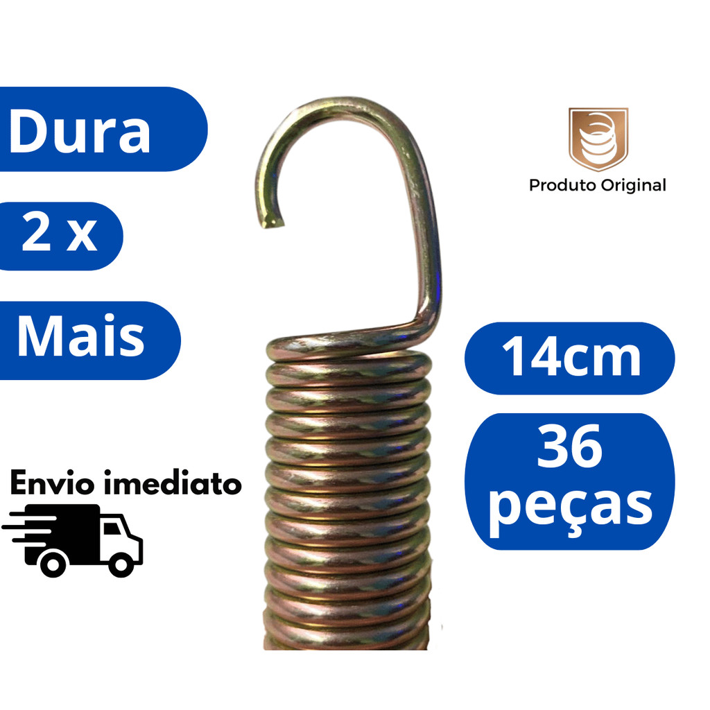 Molas douradas14cm Reforçadas | Substituição Fácil para Cama Elástica