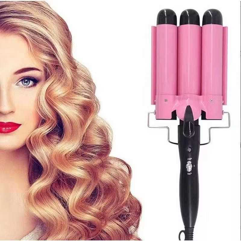 Chapinha Ondulador Formador Triplo 22mm Modelador de Cachos Onda Cabelo Cerâmica 200°C