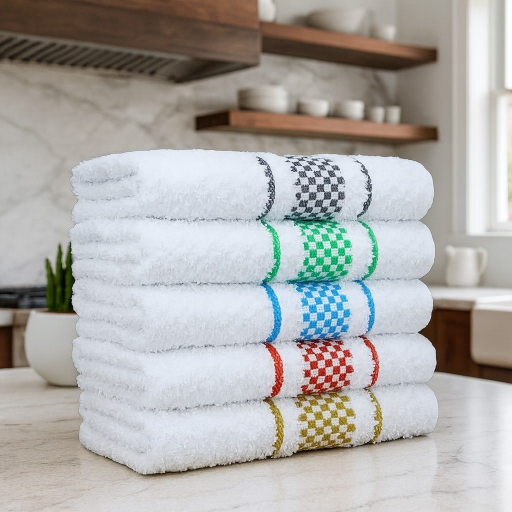 Kit 5 Panos de Prato Copa 45x70 Jacquard Atoalhado Pano de Cozinha