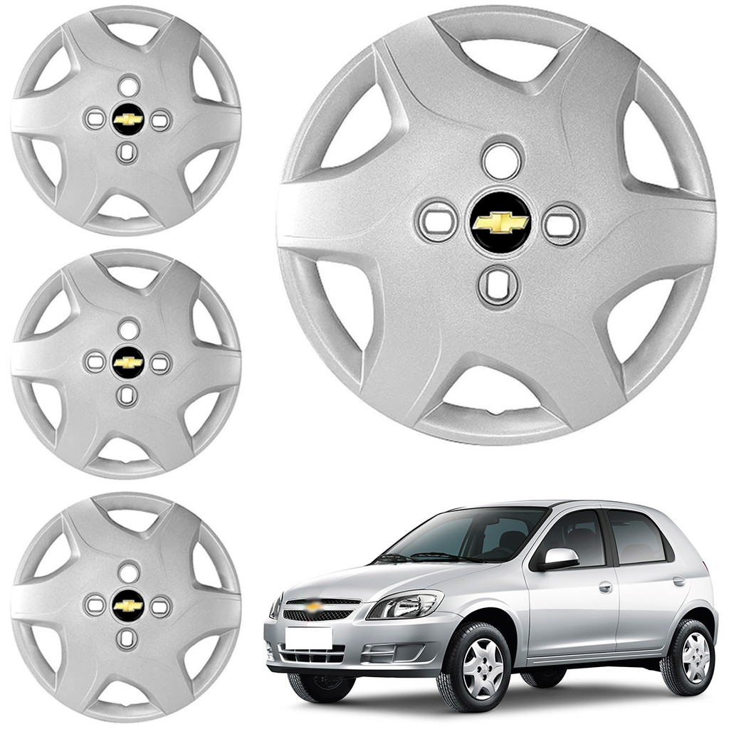 Kit 4 Calota Aro 13 Celta 2007/2013 Corsa C/ Emblema Resinado em Oferta na Shopee