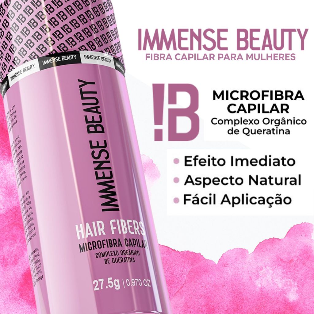 Fibra Cobertura Capilar Immense Beauty 27,5g Maquiagem Capilar para Mulheres