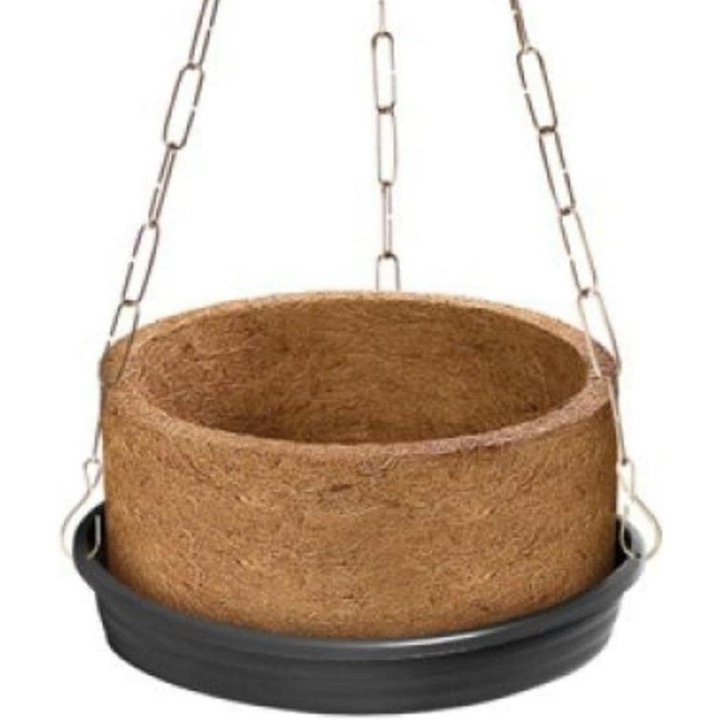 Vaso Fibra de coco NUTRICOCO COMPLETO com prato e corrente 01