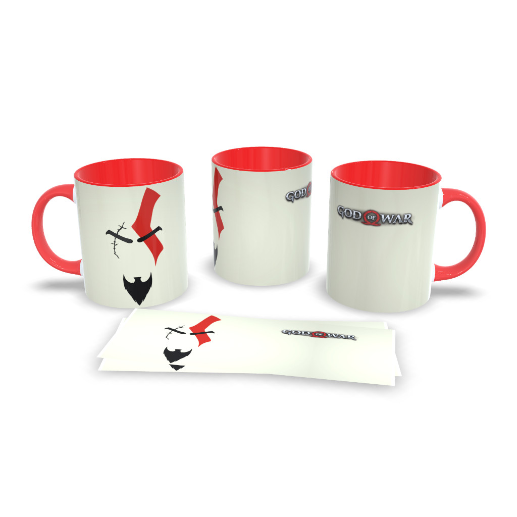 Caneca de Ceramica Personalizada de Cerâmica Gamer  God Of War Kratos