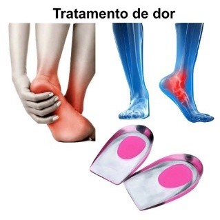 Par Meia Palmilha De Silicone Gel Ortopédica Protetor De Calcanhar/Calcanheira Anti Impacto Esporão