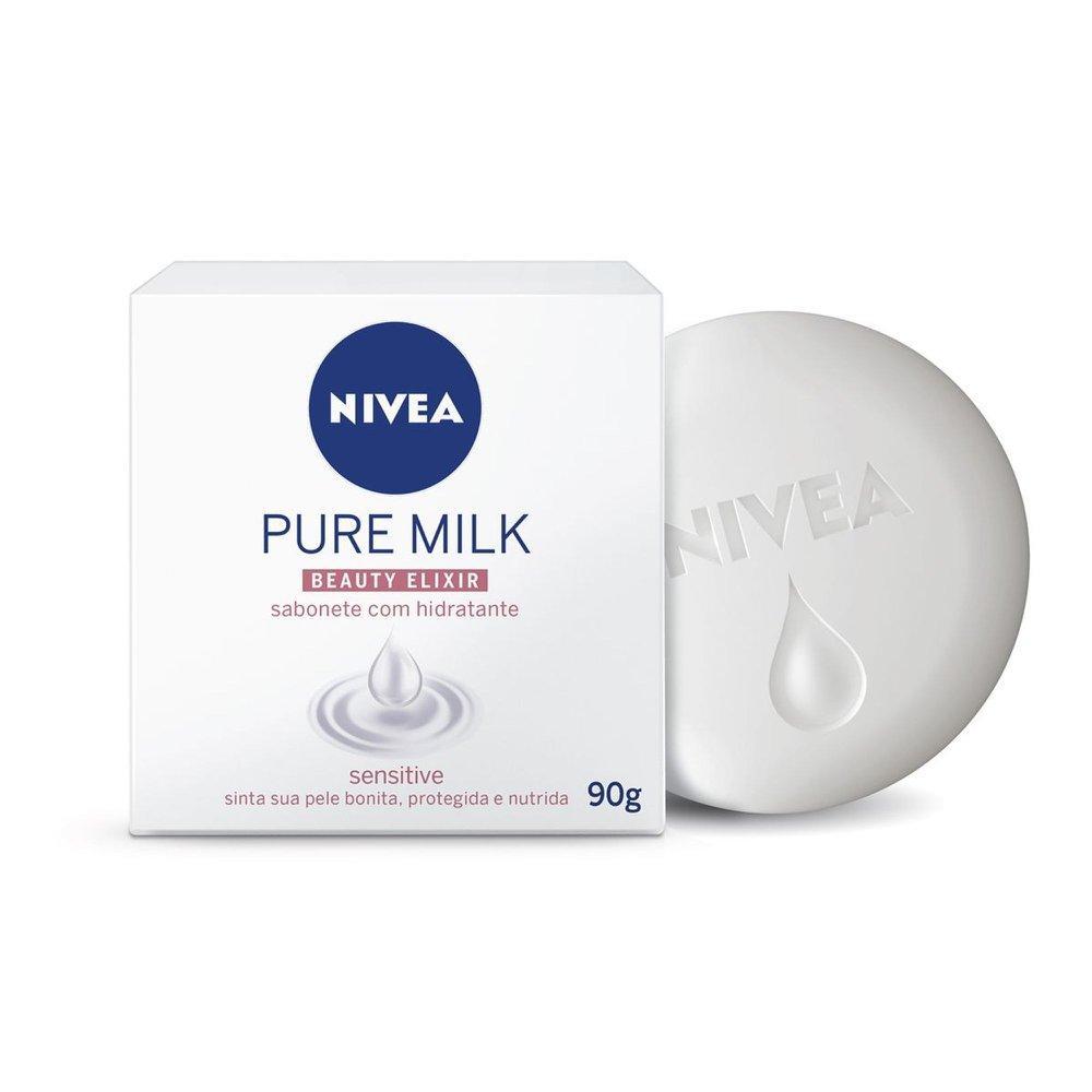 SABONETE NIVEA BARRA PURE MILK 90GR SENSITIVE em Oferta na Shopee