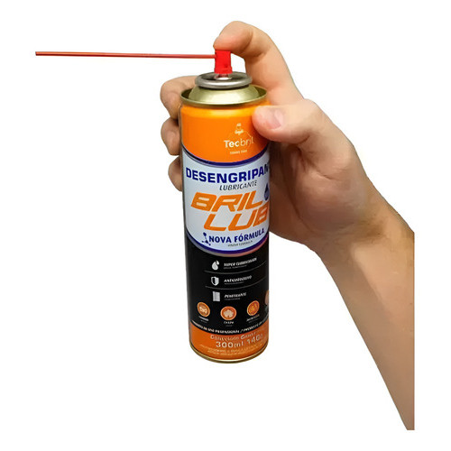 Desingripante Lubrificante Anti Ferrugem Spray 300ml Laranja-escuro
