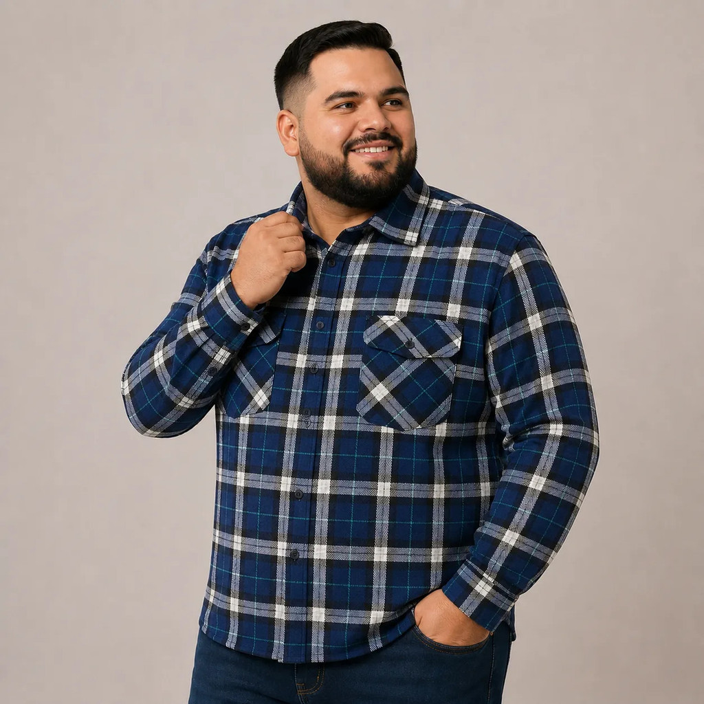 Camisa Xadrez Plus Size Masculina Junina Flanela Manga Longa