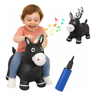 Cavalo Pula Pula Infantil Inflável Com Som Luz E Bomba Super Resistente