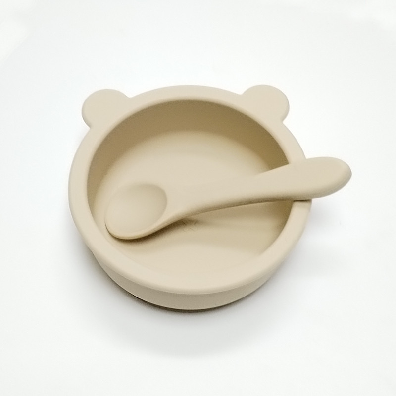 Tigela bebê alimentação complementar Prato infantil com ventosa Tigela silicone com ventosa fundo Tigela de suplemento a