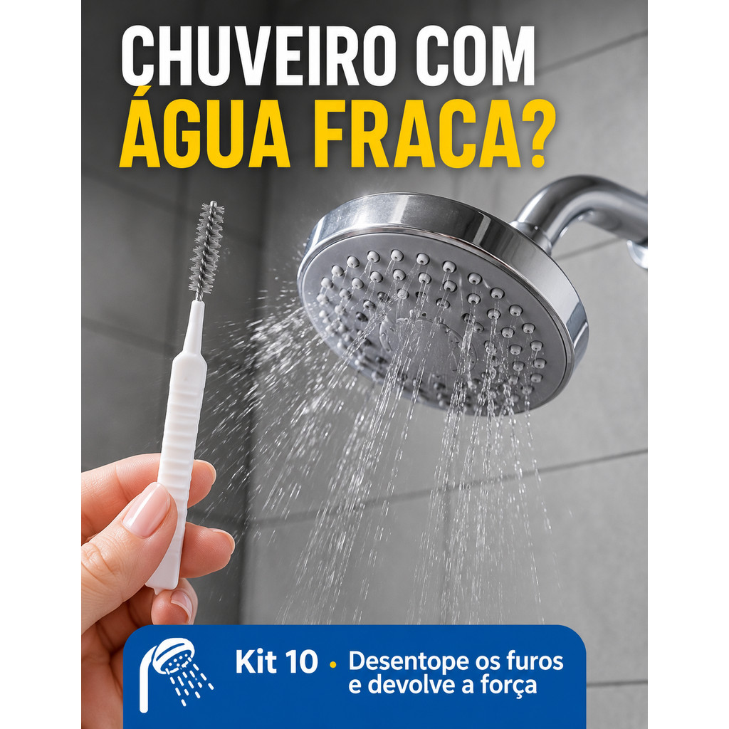 Kit 10 Escova Desentope Chuveiro Mini Limpador Furo Celular Teclado Multifuncional Limpeza Pequena
