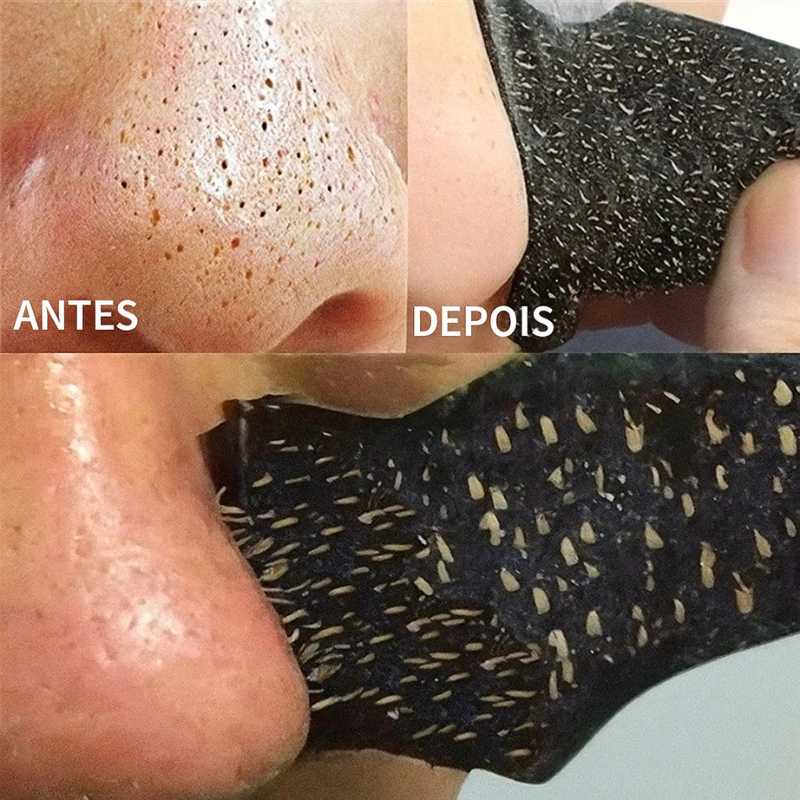 Kit 10 Máscara Adesivo Removedor de Cravos a Base de Carvão de Bambu Limpeza Profunda dos Poros Nose Pore ORIGINAL