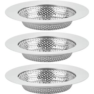 Conjunto de 3 Coletor de Resíduos para Pia – Filtro Universal de 4,5" para Pia de Cozinha, com Borda Lisa e Arredondada,