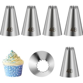 5 Peças de Bicos de Confeitar 4B, Bicos de Glacê e Bicos Estrela para Decoração |   Bicos de Confeitar em Forma de Estre