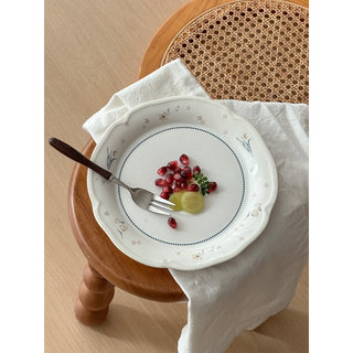 Muni Retro pintado à mão flor placa de cerâmica casa de alto valor requintado pétala borda sobremesa prato peixe utensíl