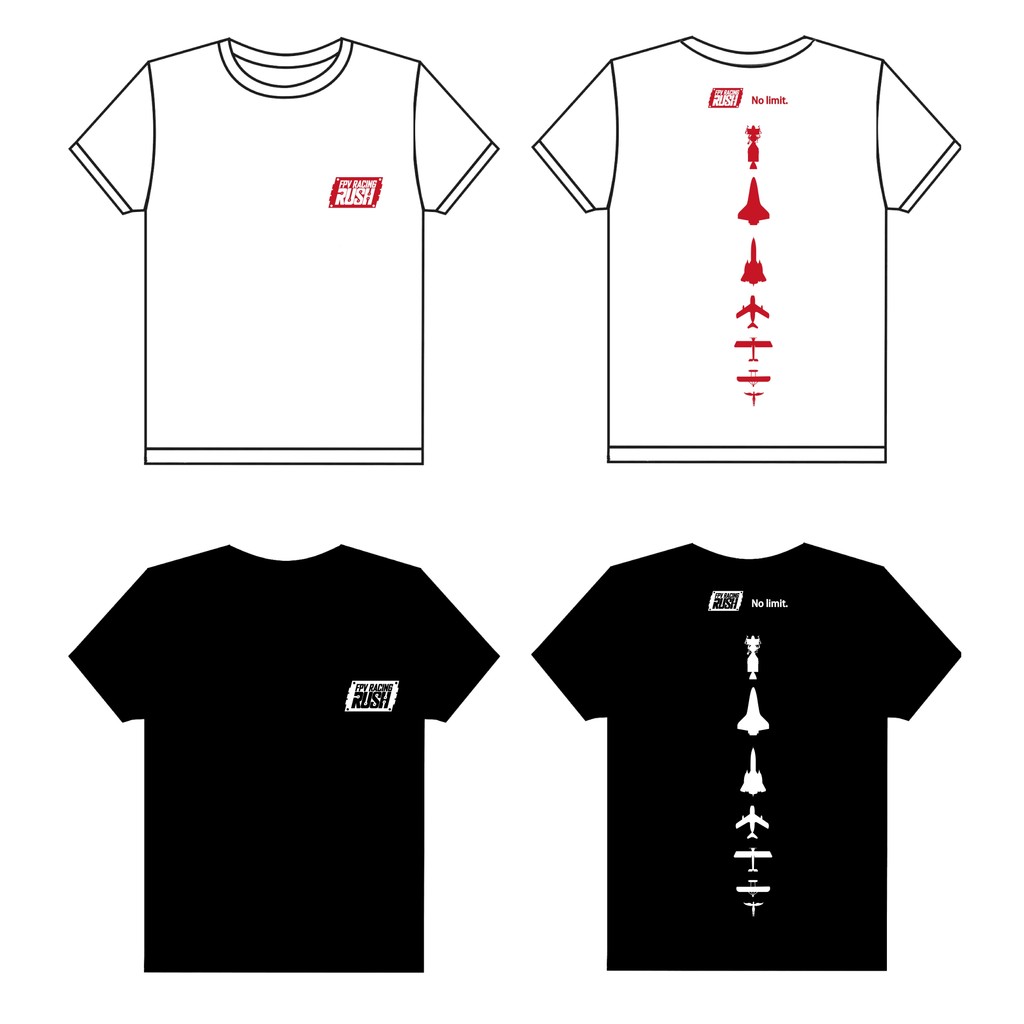 Novo produto RUSH FPV verão camiseta de manga curta através da máquina FPV camisa Cultural