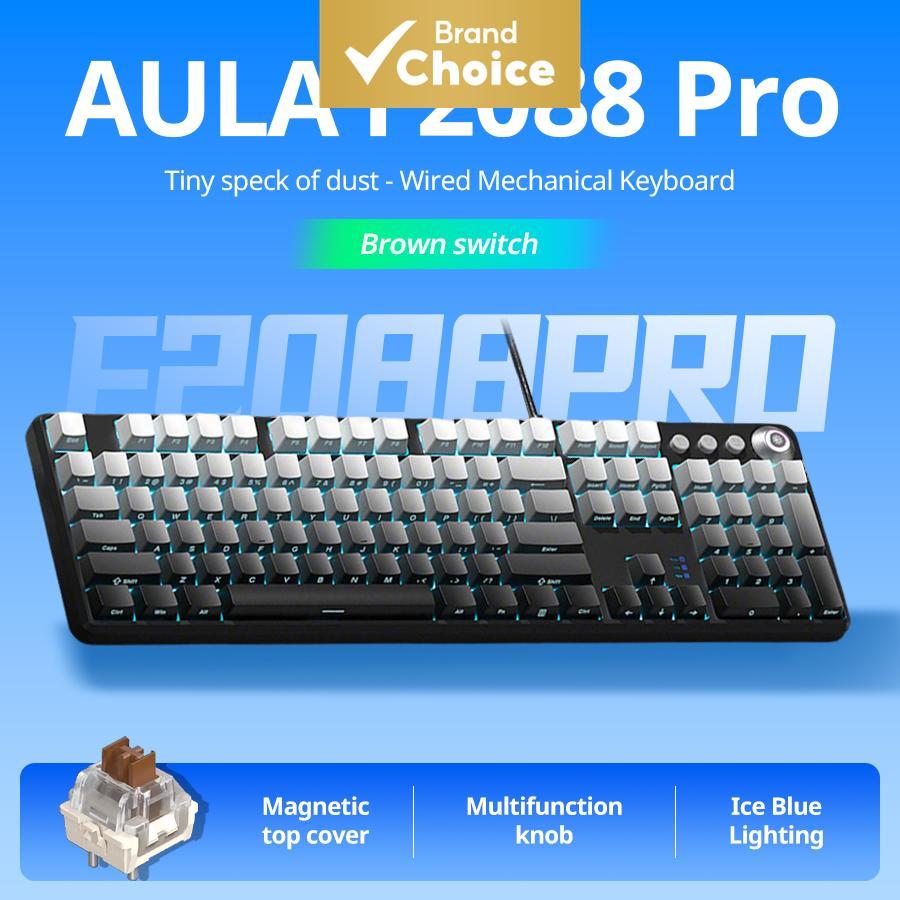 Teclado Mecânico AULA F2088pro 108 teclas – Impressão lateral em gradiente, switches marrons, para