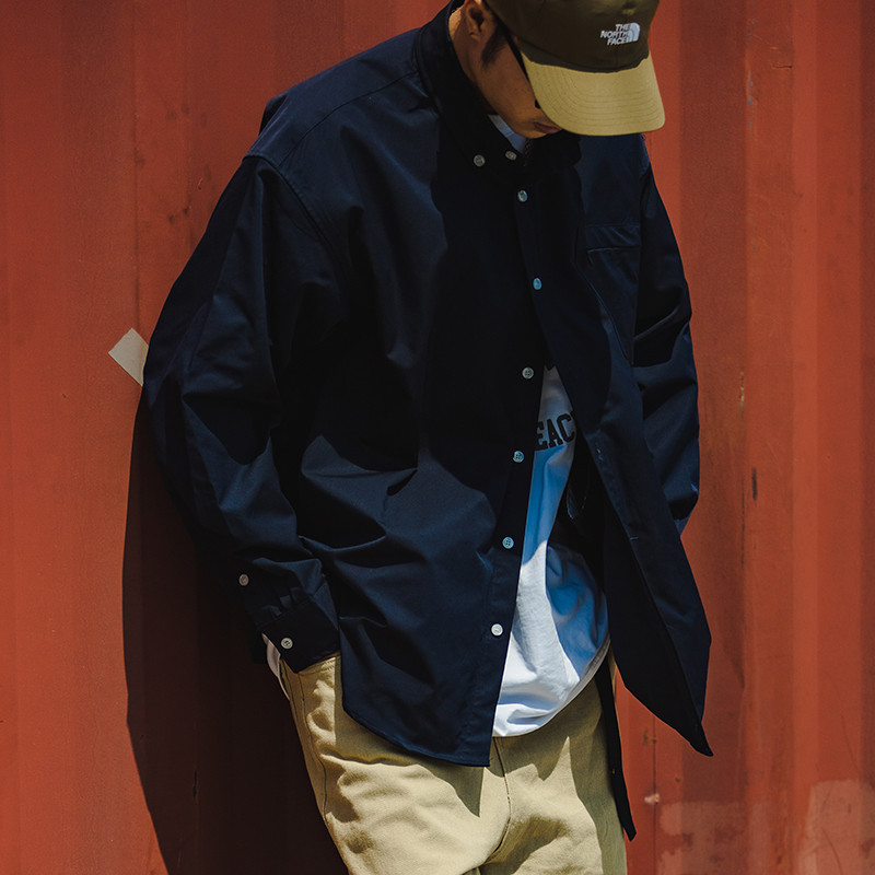 Japonês Street Wear cityboy perfil solto All-Match ao ar livre Commuter escondido zíper camisa masculina jaqueta na moda