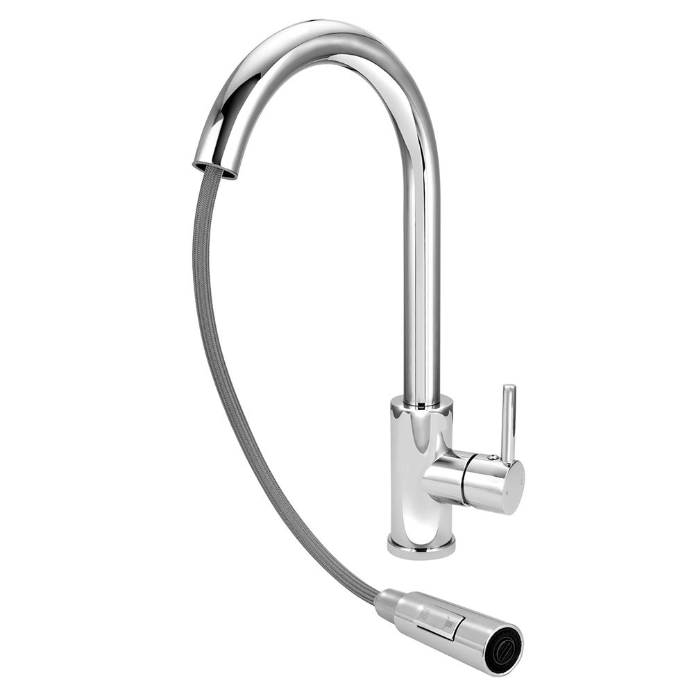 Torneira Cozinha Gourmet Cromada Cozinha Mesa Ducha Extensível Removível Flexível Água Quente Fria Monocromado — imagem 2 de 2