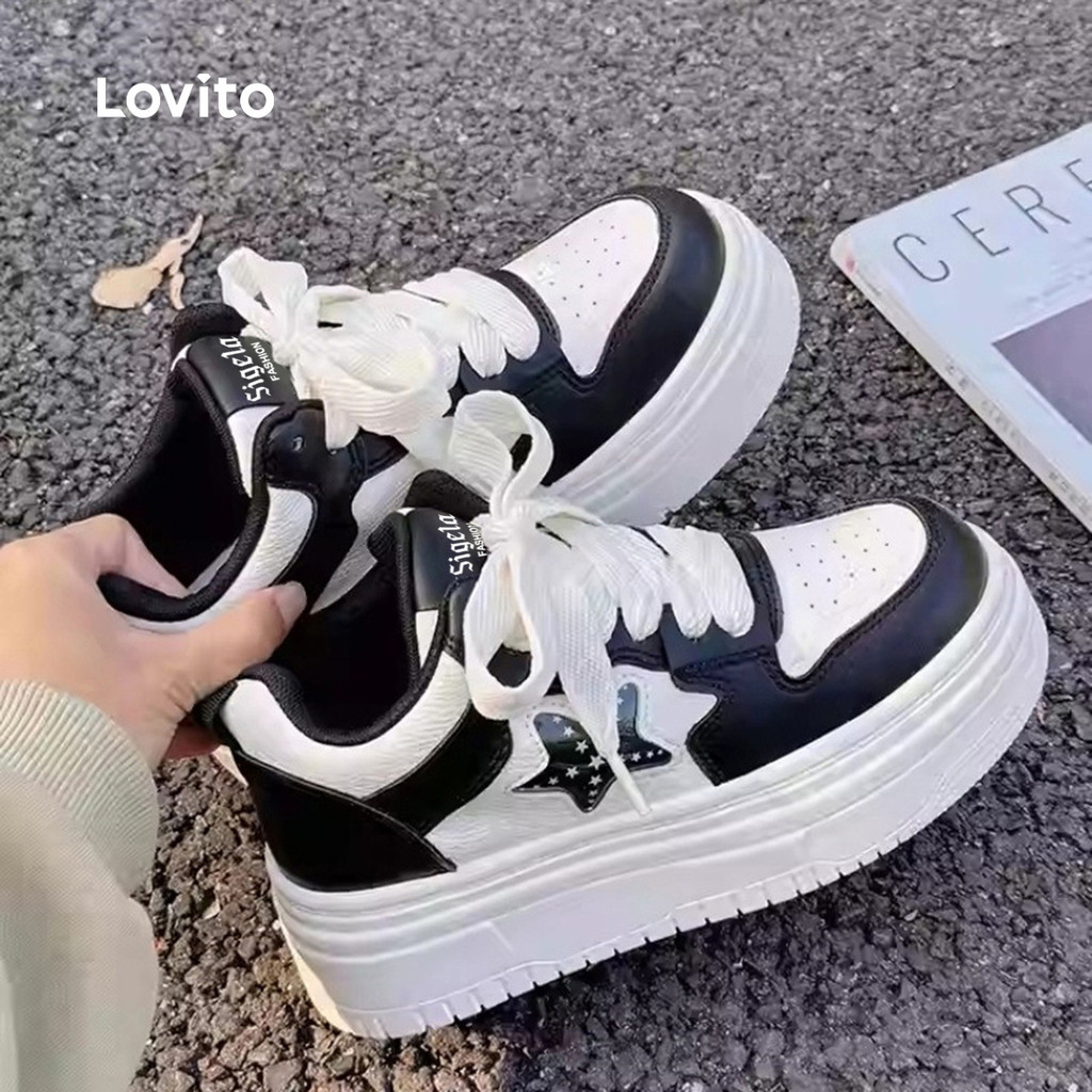 Lovito Casual Sapatos Largos E Versáteis Para Estudantes Para Mulheres LFA81008