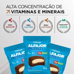 Alfajor proteíco zero açúcar 40g topway kit com 10 un