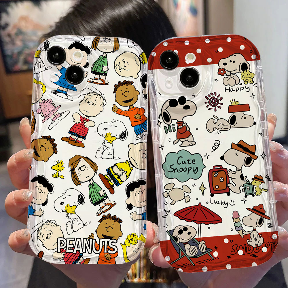 Adorável Capa Snoopy Para Samsung A57 A56 A17 A07 A27 A37 A55 A16 A06 A54 A15 A14 A12 A53 A32 A34 A13 A35 5G De Telefone