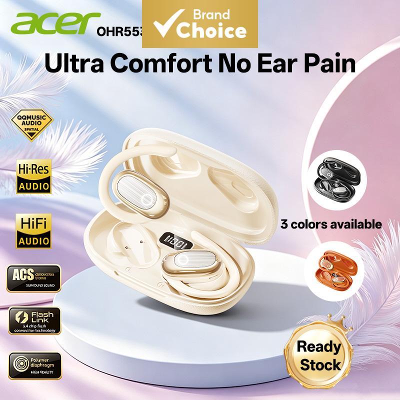 Fones de Ouvido à Prova D'Água Acer OHR553, Fones Bluetooth Sem Fio Resistentes ao Suor, Alta Resolução, Bateria de