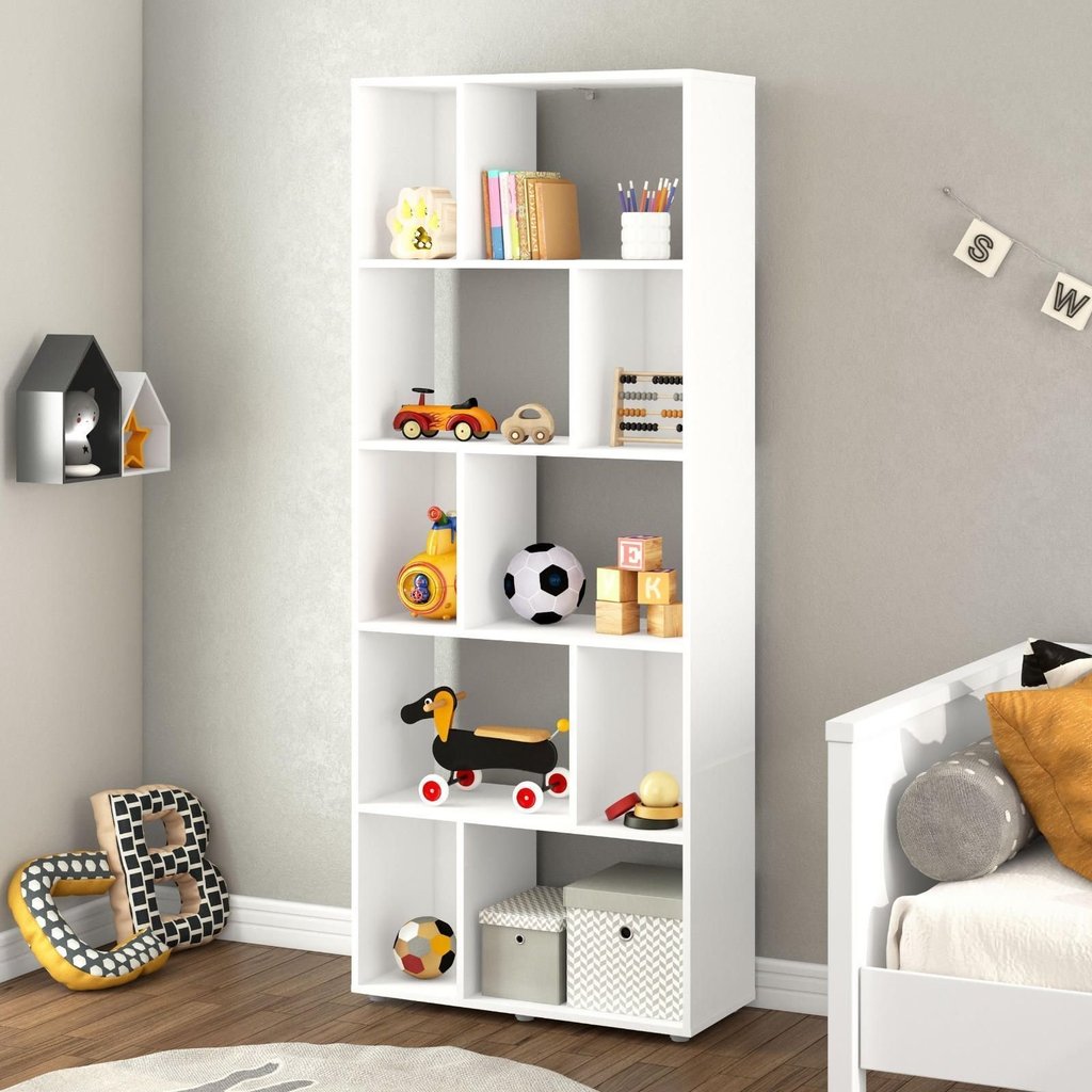 Estante Infantil Multifuncional 10 Nichos Bella Casatema MadeiraOriginals Branco Branco