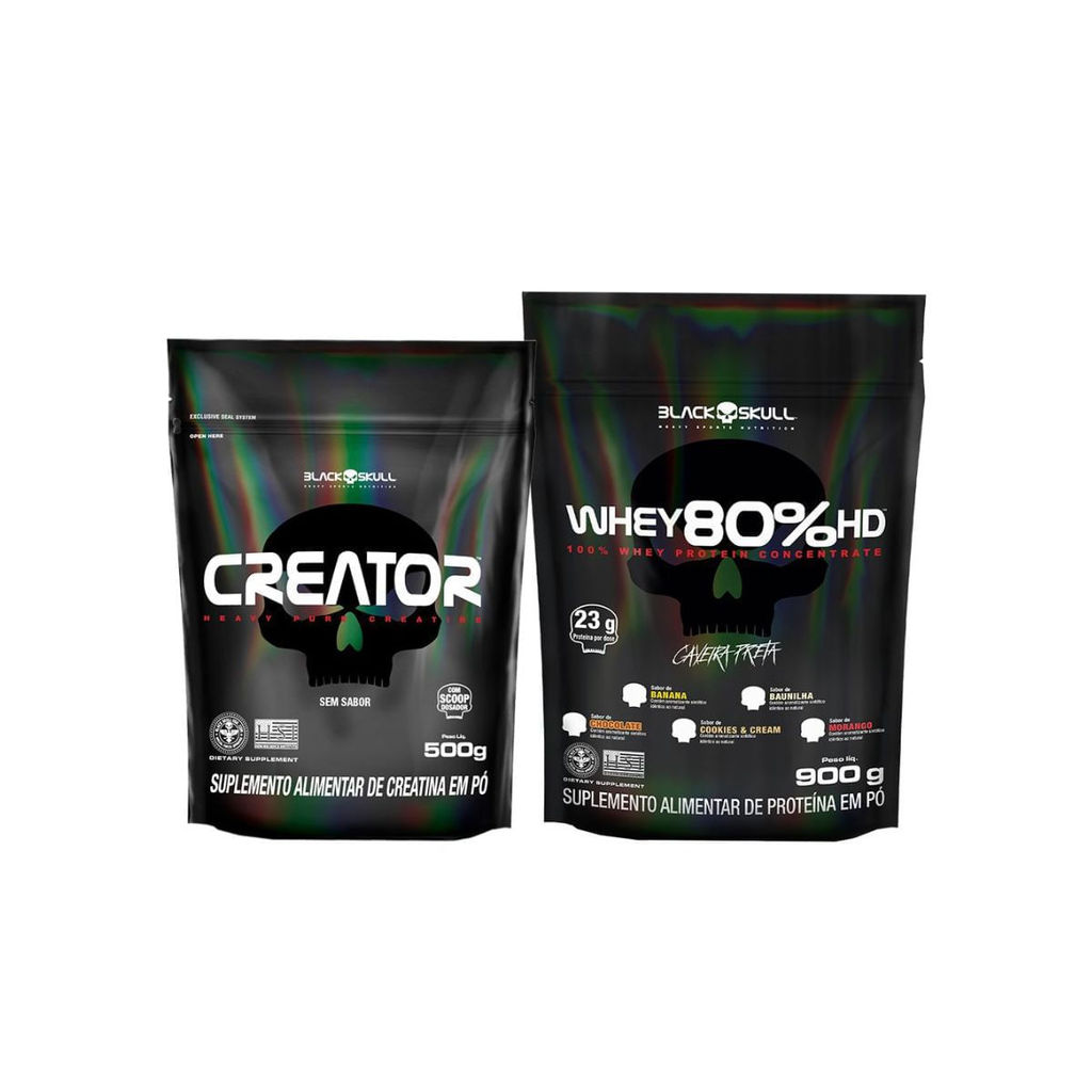 Whey 80% HD 900g + Creatina Creator - 500g