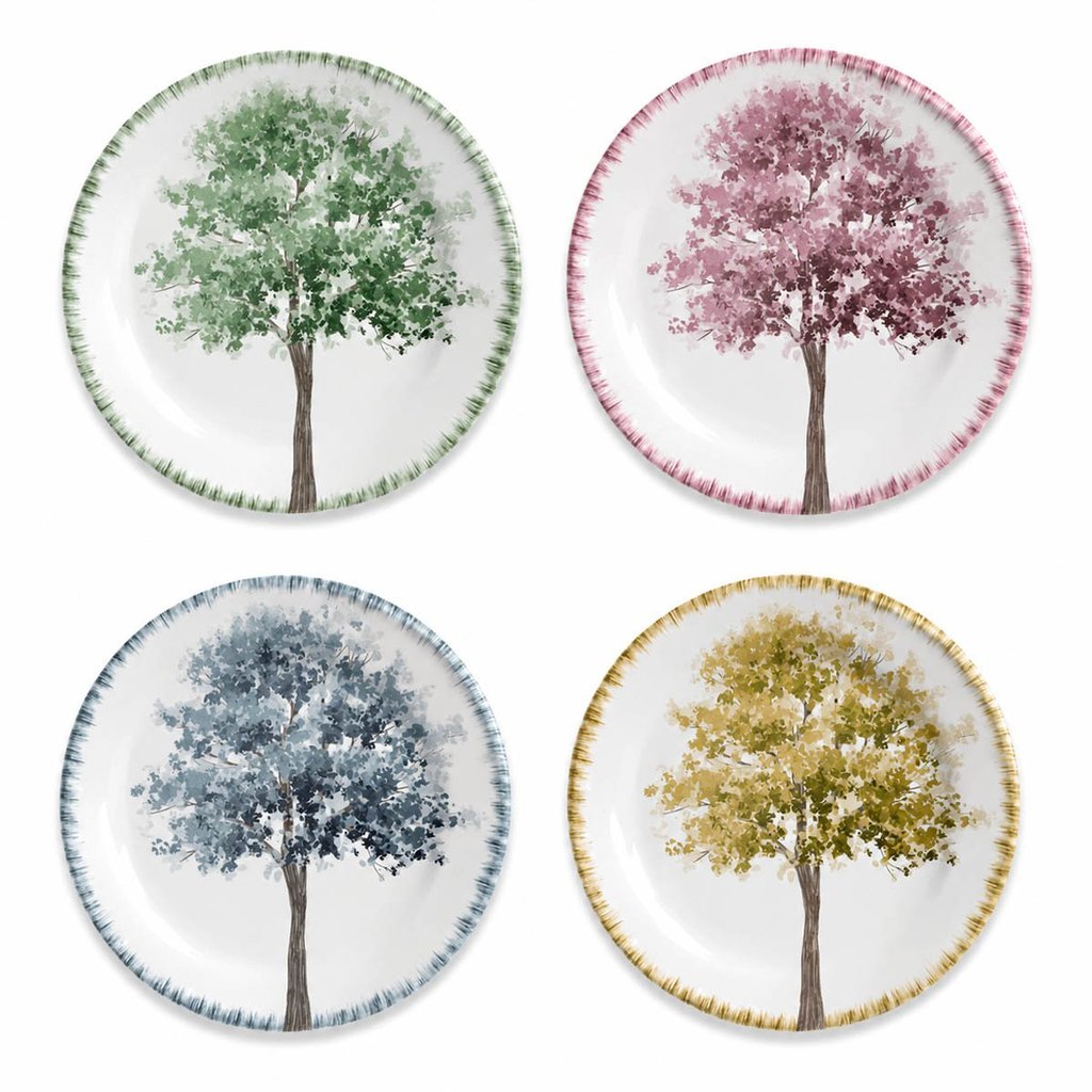 Conjunto de 4 Pratos de Sobremesa Albero Scalla