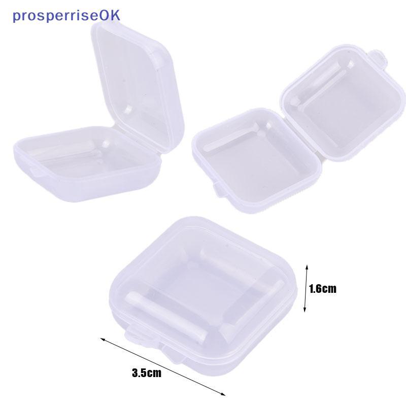[newpros] 25 Unidades Pequenas Caixas Quadradas Transparentes Caixa De Plástico Recipiente Para Armazenamento De Joias [