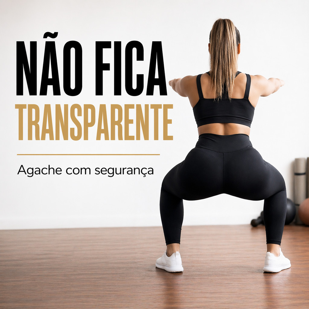 Calça Legging Feminina Cintura Alta Suplex Academia Fitness Não Transparente Preta