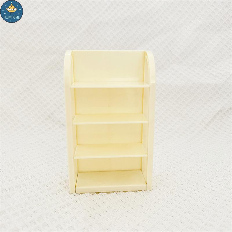 PLUMHOME Casa De Bonecas Em Miniatura Supermercado Prateleiras De 4 Camadas Comida Bebida Exibição Cena Móveis Armário D