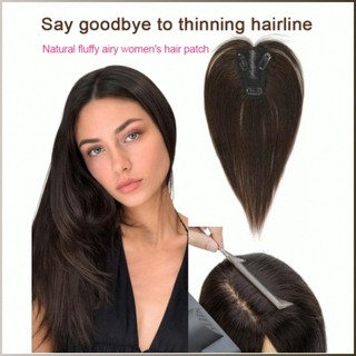 aplique de cabelo feminino com oito franjas, leve e invisível.