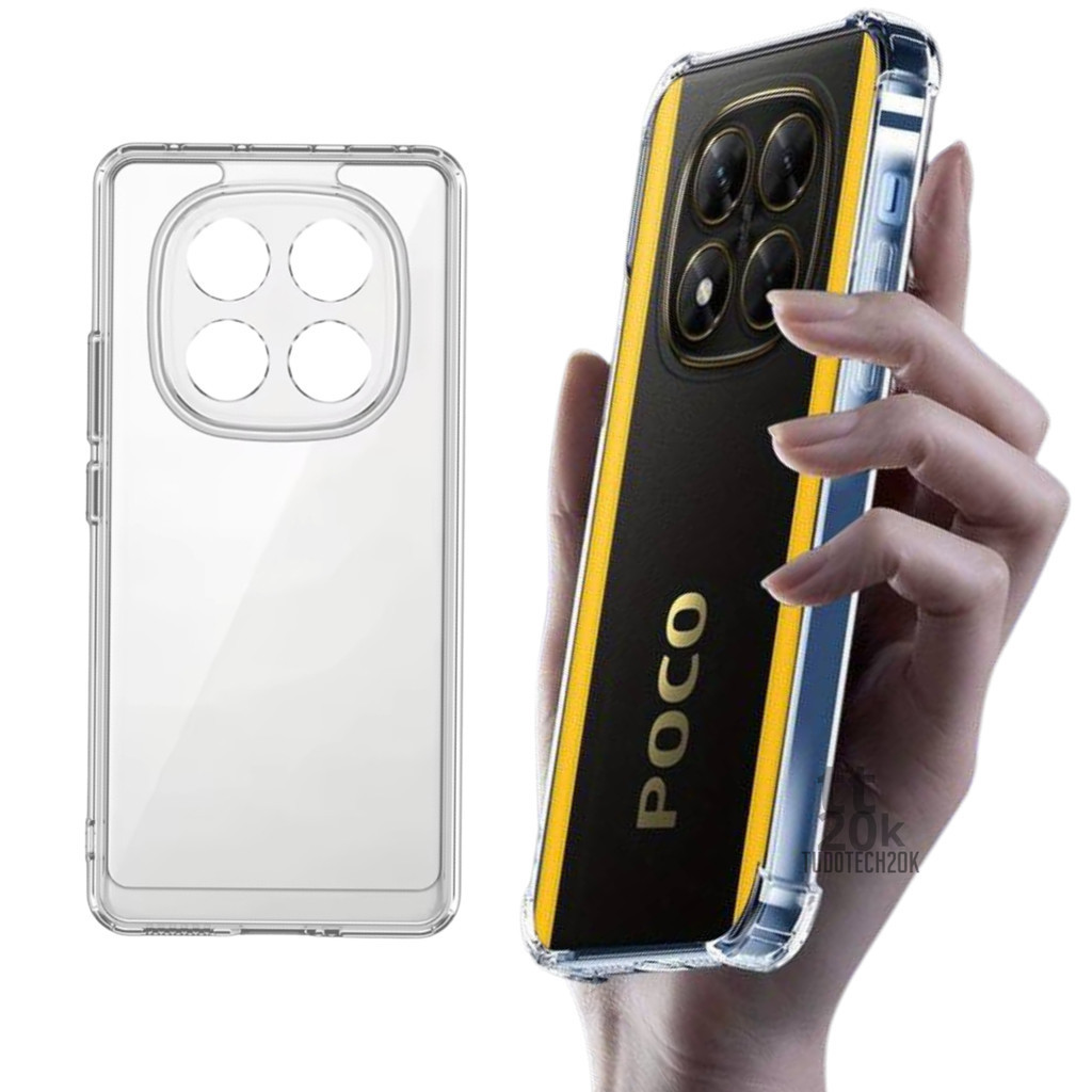 Capa Xiaomi Poco X7 5g Transparente Com Borda De Proteção Maxima Qualidade