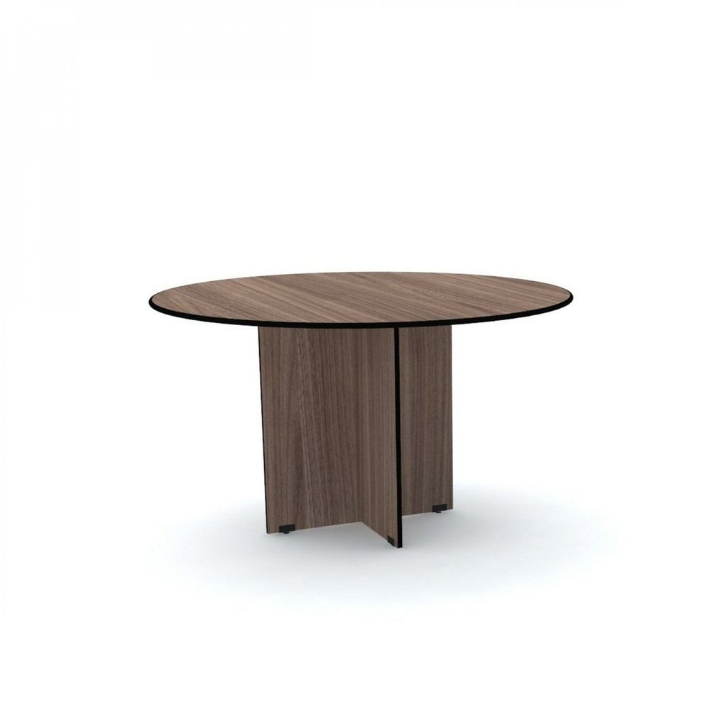 Mesa Reunião Redonda Maxxi MX1000 Marrom/Preto/Walnut Preto/Walnut