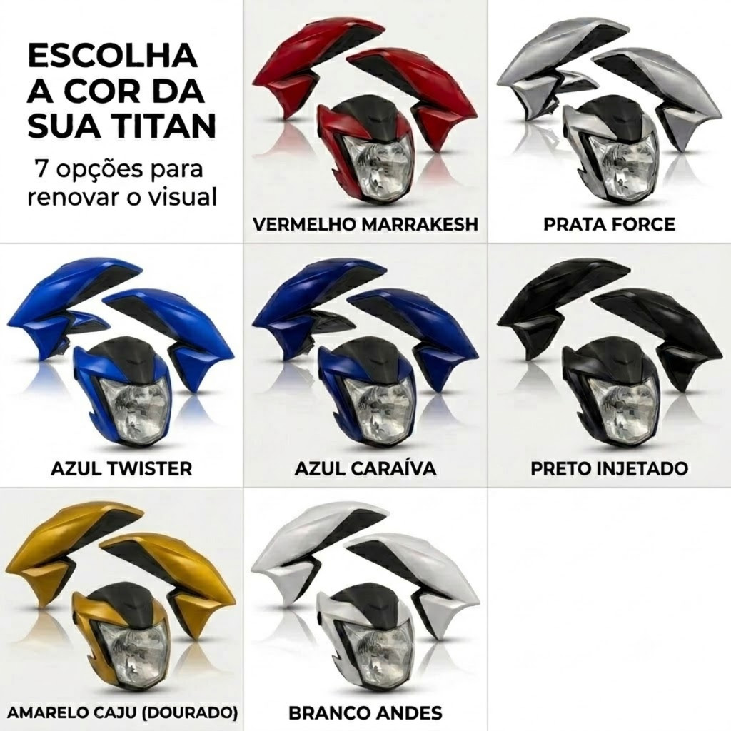 Kit Frente Farol E Aba Do Tanque Carenagem Honda Cg Titan Fan 160 2016 Até 2024 Diversas Cores — imagem 2 de 2