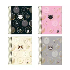 Agenda espiral diária Purrfect Cats 2027 Tilibra