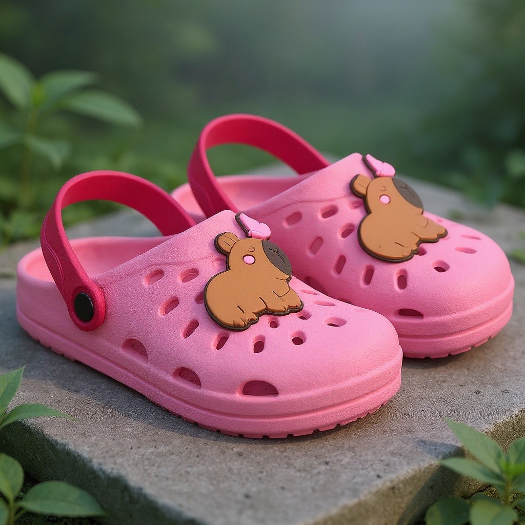 Babuche Infantil Capivara Rosa Antiderrapante Macia 27 ao 34 — Achadinhos da Gabriela