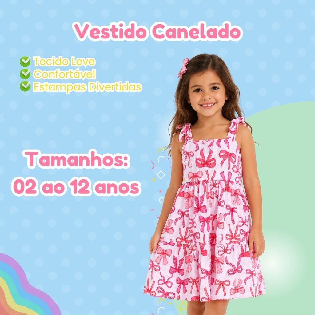 Vestido Infantil Feminino Verão | Vestido Estampado | Moda Blogueirinha I Ivana