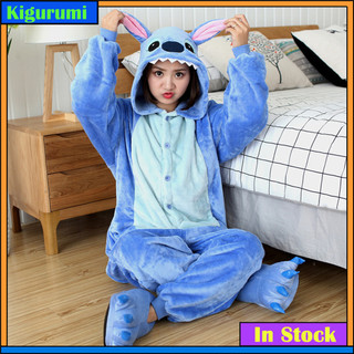 Pijama Macacão Kigurumi Stitch Pikachu Dinossauro Desenho Animado Macacões de Animais Femininos e Masculinos Dia de Nata
